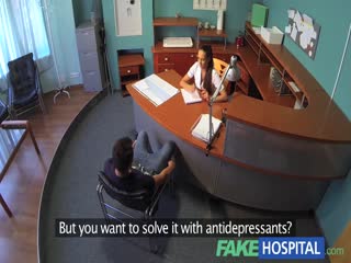 fakehospital nurse cures studs depression by letting him cum